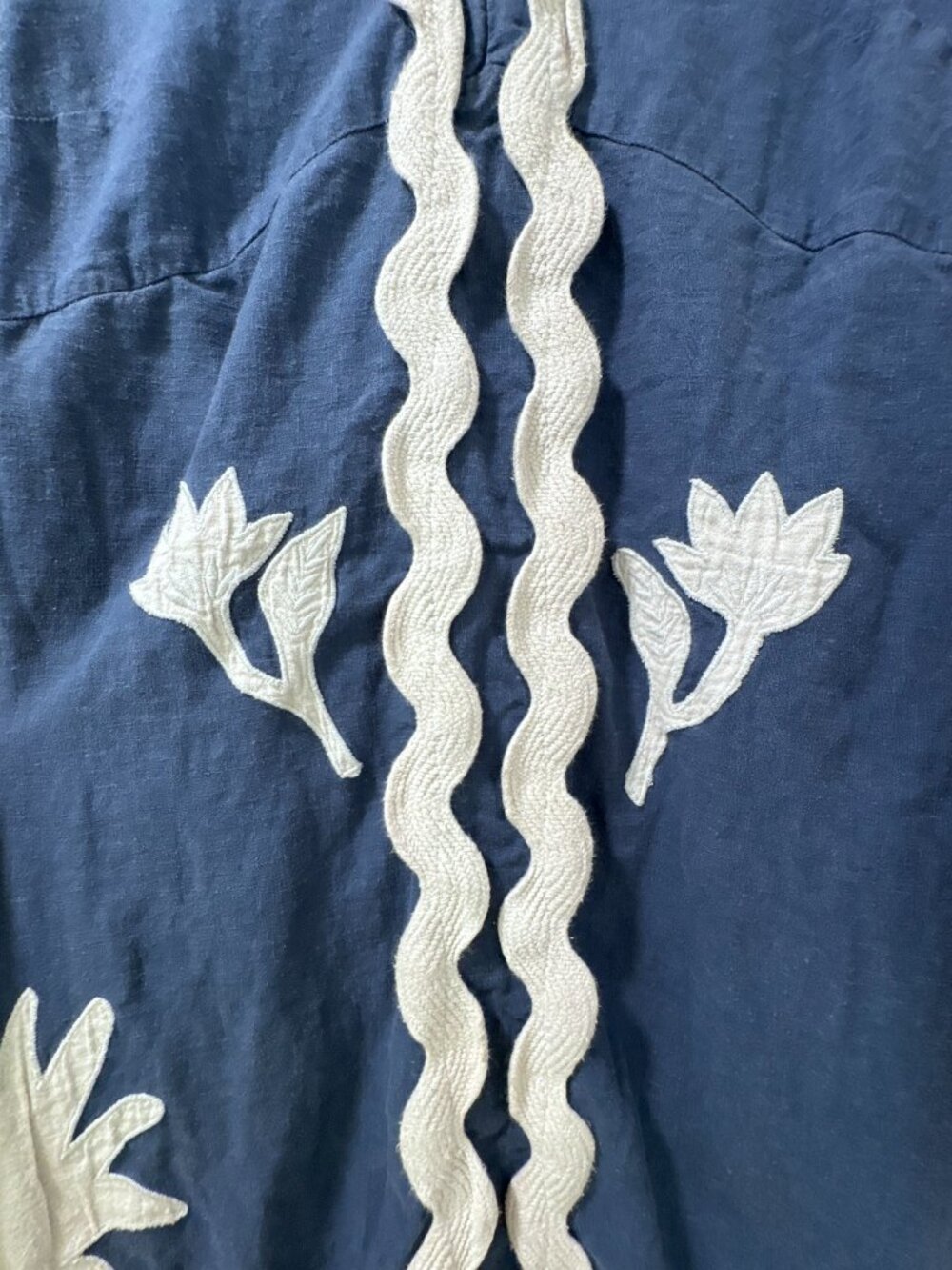 Farm Rio Flounce Embroidered Maxi Dress Small Linen Blend - Picture 11 of 14